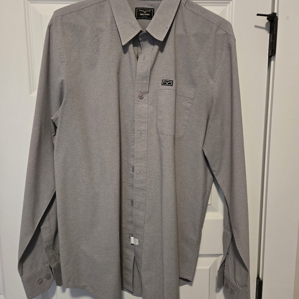 Mens Kimes Ranch Gray Long-Sleeve Shirt